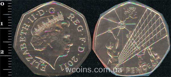 Монета Великобританія 50 пенсів 2011