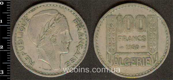 Монета Алжир 100 франків 1950