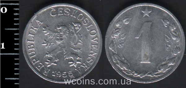 Монета Чехословаччина 1 геллер 1955