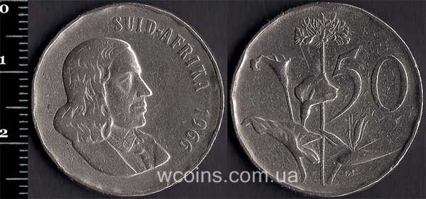 Coin South Africa 50 cents 1966