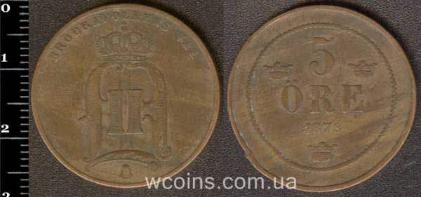 Монета Швеція 5 ере 1878