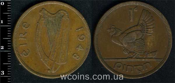 Coin Ireland 1 penny 1948