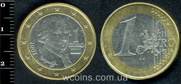 Монета Австрія 1 євро 2002