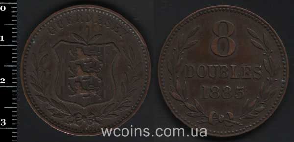 Coin Guernsey 8 doubles 1885