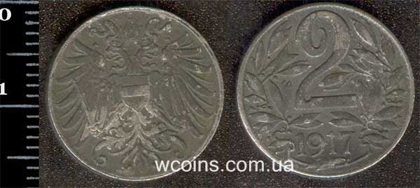 Монета Австрія 2 геллера 1917