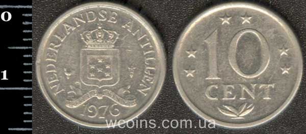 Монета Кюрасао 10 центів 1976