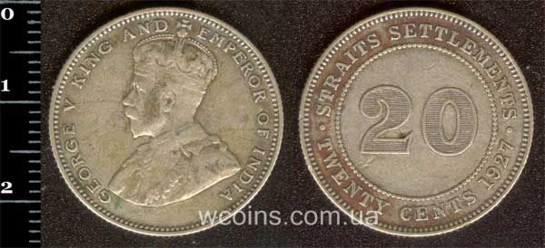 Монета Стрейтс - Сетлментс 20 центів 1927