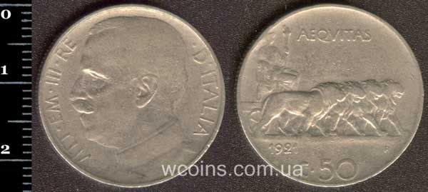 Монета Італія 50 чентезимо 1921