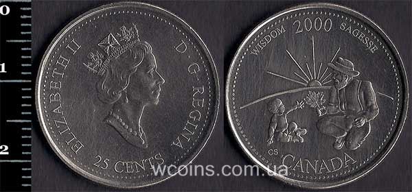 Монета Канада 25 центів 2000