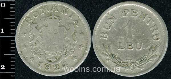 Монета Румунія 1 лей 1924