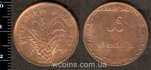 Coin Myanmar 25 pyas 1980
