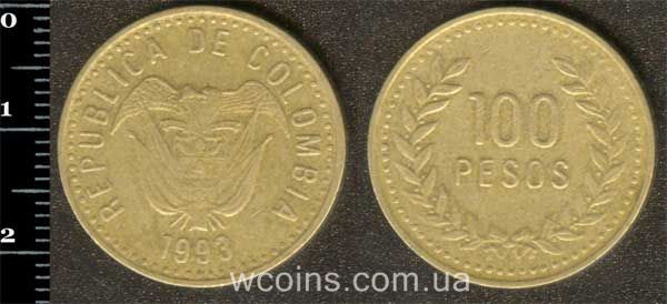 Монета Колумбія 100 песо 1993