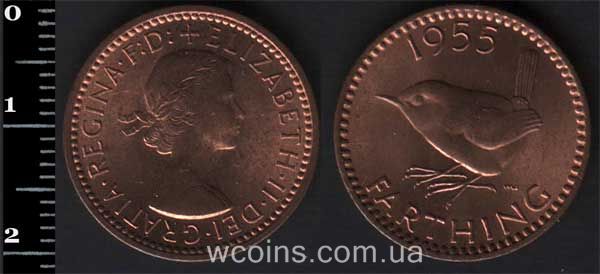 Монета Великобританія фартинг 1955