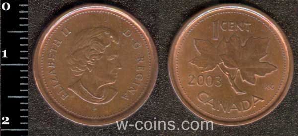 Монета Канада 1 цент 2003