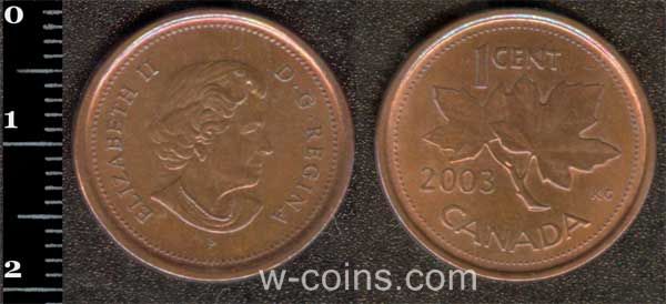Монета Канада 1 цент 2003