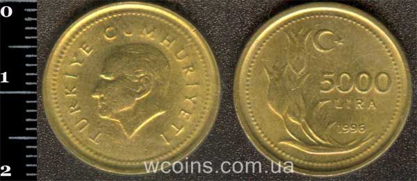 Монета Турція 5 000 лір 1996