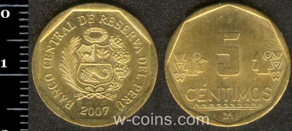 Монета Перу 5 сентимо 2007