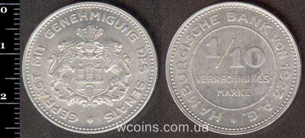 Монета Німеччина - нотгельди 1914 - 1924 1/10 марки 1923