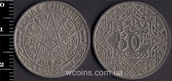 Монета Марокко 50 сантимів 1924