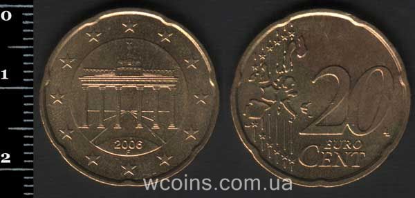 Монета Німеччина 20 євроцентів 2006