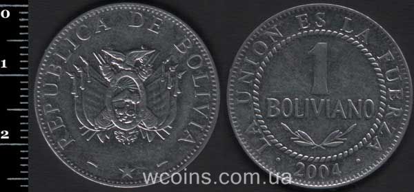 Монета Болівія 1 болівіано 2004