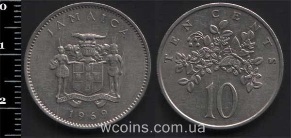 Монета Ямайка 10 центів 1969
