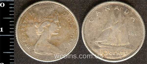 Монета Канада 10 центів 1965