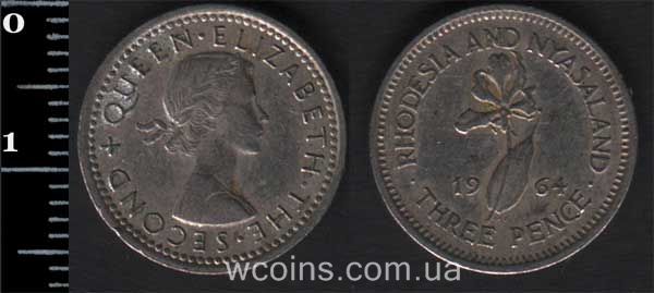 Coin Rhodesia and Nyasaland 3 pence 1964