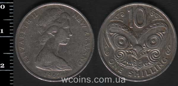 Coin New Zealand 10 cents 1967