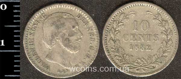 Монета Нідерланди 10 центів 1882