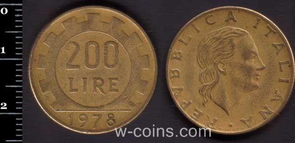 Монета Італія 200 лір 1978