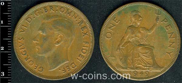 Монета Великобританія 1 пенні 1949