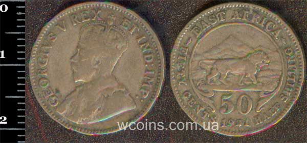 Монета Британска Східна Африка 50 центів 1921
