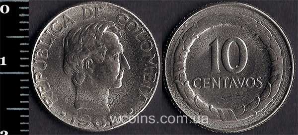 Монета Колумбія 10 сентаво 1969