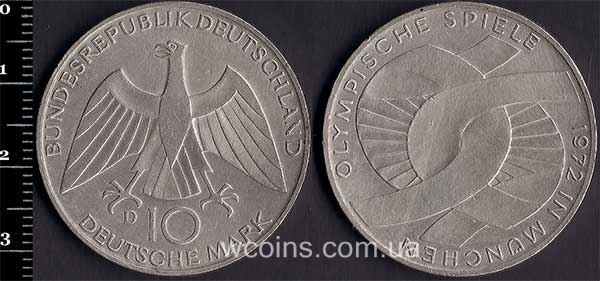 Coin Germany 10 marks 1972