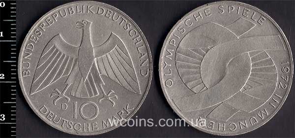Монета Німеччина 10 марок 1972