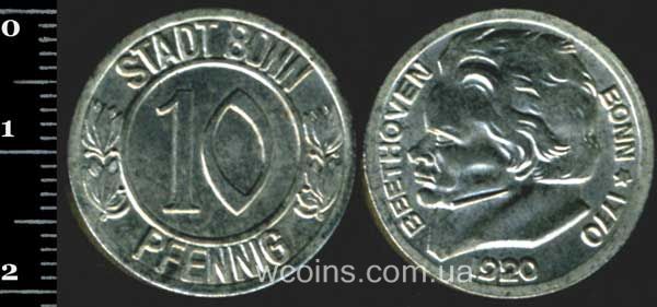 Монета Німеччина - нотгельди 1914 - 1924 10 пфенігів 1920