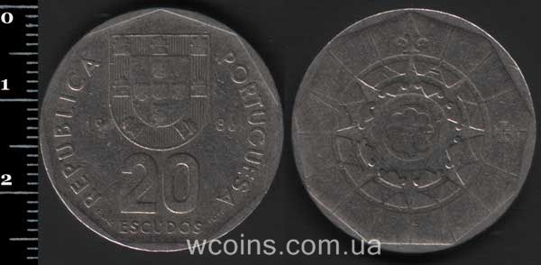 Монета Портуґалія 20 ескудо 1986
