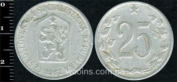 Монета Чехословаччина 25 геллерів 1962