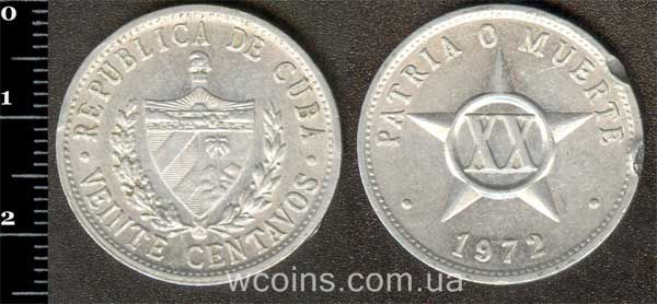 Coin Cuba 20 centavos 1972