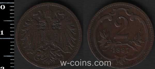 Монета Австрія 2 геллера 1898