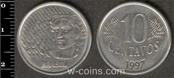 Монета Бразілія 10 сентаво 1997