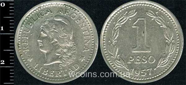 Монета Аргентина 1 песо 1957