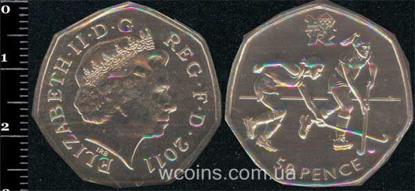 Монета Великобританія 50 пенсів 2011