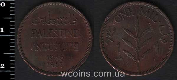 Монета Палестина 1 мілс 1946
