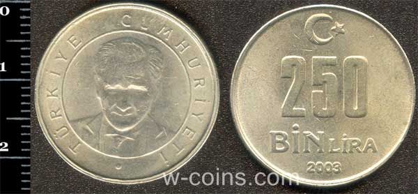 Coin Turkey 250 000 lira 2003