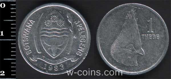 Coin Botswana 1 thebe 1983