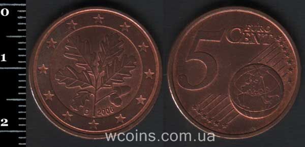 Монета Німеччина 5 євроцентів 2006