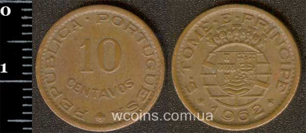 Монета Сан-Томе і Прінсіпі 10 сентаво 1962