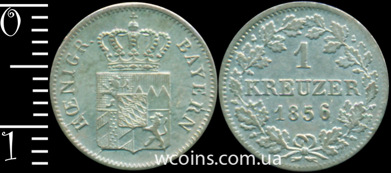 Монета Баварія 1 крейцер 1856